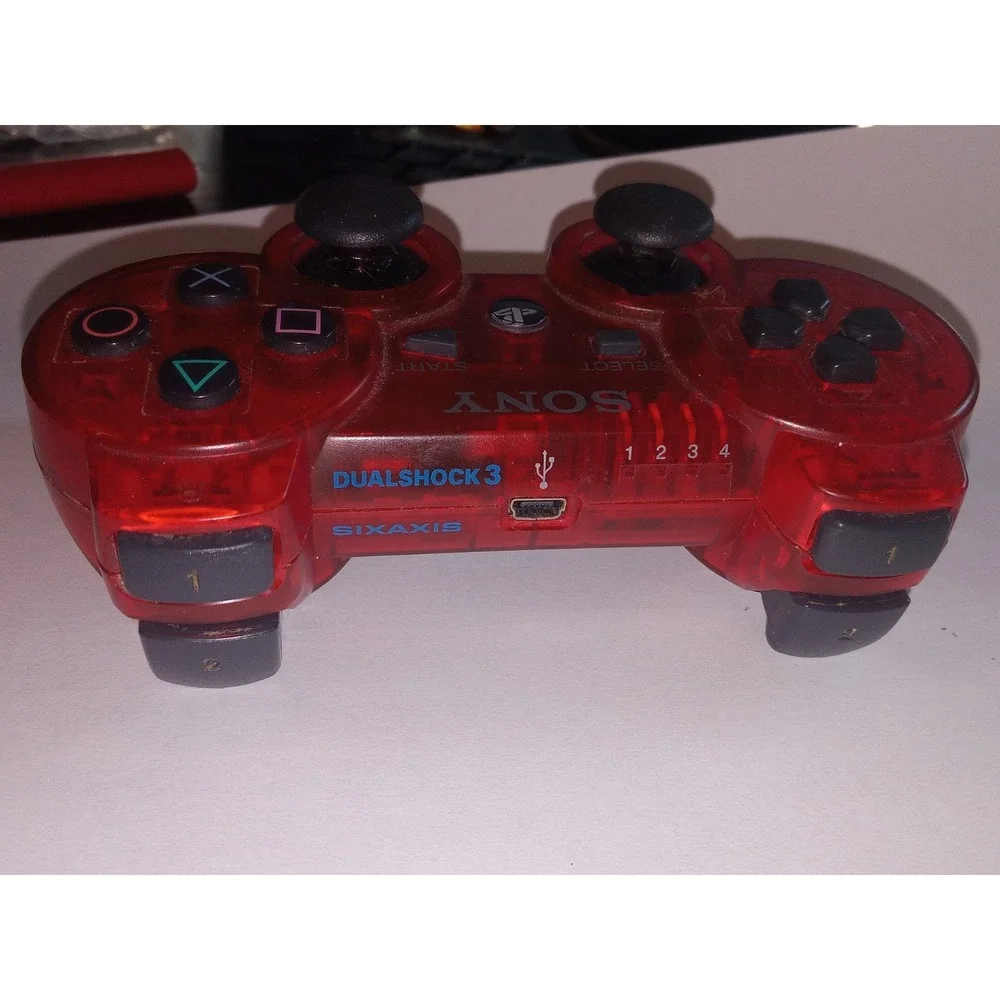 Official Sony DualShock 3 Wireless Controller – Crystal Red / Clear Red